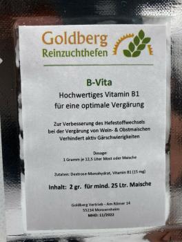 B-Vita Vitamin B1 für Obstmaischen 2 gr. Portion für 25 Ltr Maische